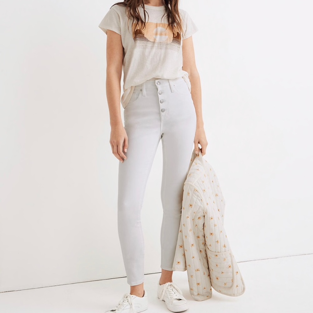 NWT White Madewell Button Front Jeans, Size 27